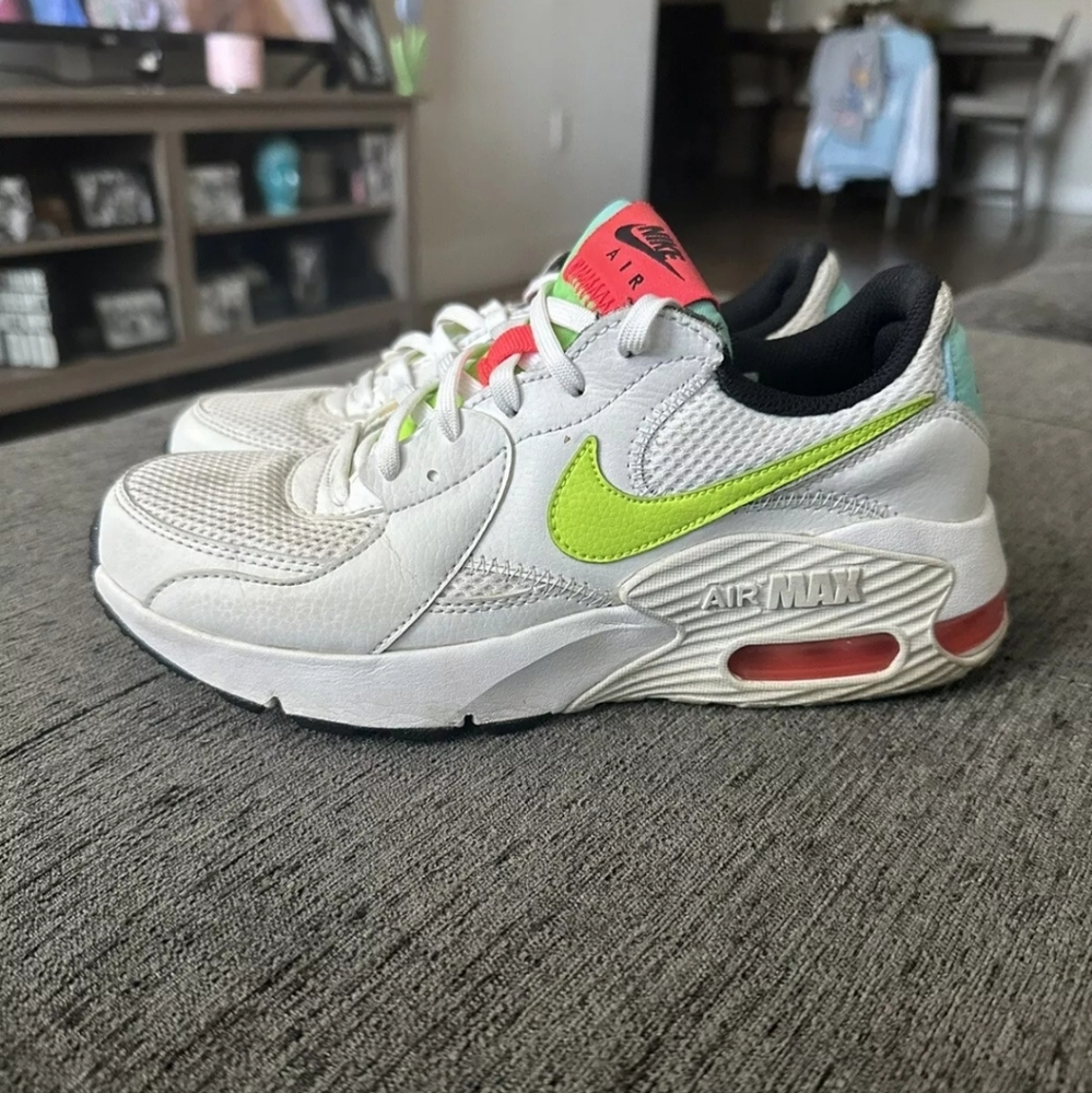 Nike Air Max,Size 6, Women's,White,Neon Green,Pink,Shoes